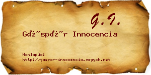 Gáspár Innocencia névjegykártya